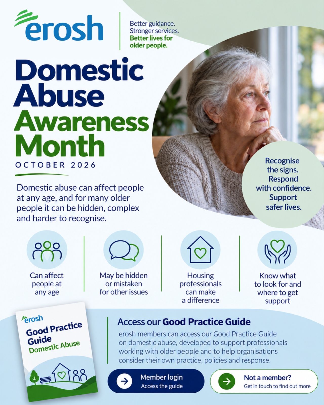 October is Domestic Abuse Awareness Month, an important opportunity to recognise that domestic abuse can affect people at any age and at any stage of life.